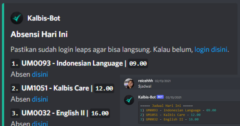 Class Schedule Discord Bot